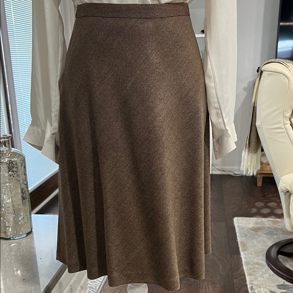 LOFT Elegant Brown A-Line Skirt - Picture 4 of 7